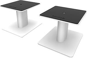 Kanto SP6HDW Universal Desktop Speaker Stands - 6 inch - 2 Pack - Steel (White)