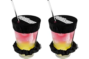 Nightcap - The Original Drink Cover Scrunchie, as seen on Shark Tank - Anti Spike Drink Covers - Drink Protector Scrunchie for Women - Fits Most Cups & Glasses, Reusable - Black - 2 Pack