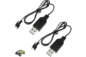 KMUQSHY 2 Piezas Cargador USB 3.7V de Batería, Cable Cargador SM-2P Universal para Baterías de Litio y NI-MH de 3,7V, Cable de Carga Compatible con Drones RC, Coches, Barcos, Juguetes de Control Remoto