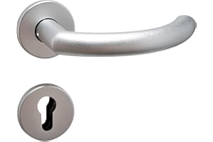 BUDDY4HOME HOUSE ACCESSOIRES Buddy4Home Türgriff Alu Profilzylinder Silber F1 Türgarnitur Türbeschlag Türdrücker Türklinke Drückergarnitur Zimmertüren Türbeschläge Innentüren Set Türgriffe Wohnungstür Prag