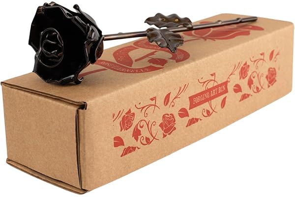 Forging Art Bcn® Rosa Eterna de Hierro Forjada a Mano - Regalo Día de la Madre, Sant Jordi, San Valentín, Bodas de hierro (6 aniversario) (Bronce)