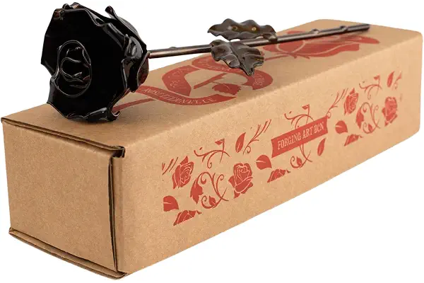 Forging Art Bcn® Rosa Eterna de Hierro Forjada a Mano - Regalo Día de la Madre, Sant Jordi, San Valentín, Bodas de hierro (6 aniversario) (Bronce)