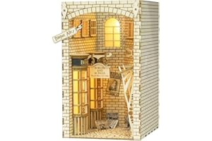 Cutefun DIY Diorama książka Nook domek dla lalek zestaw 3D puzzle koniec książki drewniane puzzle regał na książki wkładka biblioteka dekoracja - magiczna alejka MK04