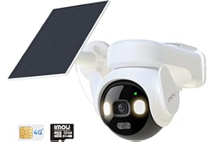 Imou 5MP 4G LTE Telecamera Esterno Senza Fili con Pannello Solare, Telecamera a batteria 4G con SIM Card, AOV Registrazione 24/7, 360°, Rilevamento Umano/Veicoli, IP66, Modalità Privata, Micro SD 32GB