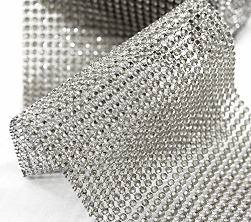 1m Strassband Strassborte Dekoband Hochzeit Deko (Silber)
