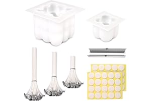 TOOELMON 2 Stück Kerzenformen zum Gießen, 3D DIY Bubble Kerzenform Silikon, Kerzen Selber Machen Set, Kerzen Gießen Set - 150 stück Kerzendocht + 40 stück Docht Dots Aufkleber + 2 Dochte Halter