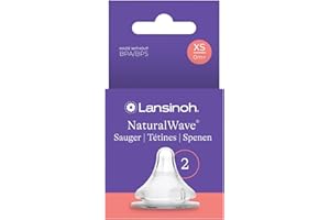 Lansinoh NaturalWave przyssawka, rozmiar XS – bardzo powolny przepływ mleka – nadaje się specjalnie dla noworodków – od 0 miesięcy, 2 sztuki