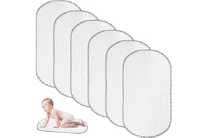 Wiederverwendbar Wickelunterlage für Babywindeln: WEGREAT 6 Stück Wickelunterlage Waschbar, Wasserdicht, 30x60cm Wickelunterlage aus Bambus-Viskose, Sanft & Schützend - Komfort für Babys, Weiß