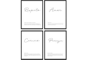 Nacnic Set de cuatro láminas con definiciones de Palabras para pareja Fondo blanco Poster en tamaño A4 sin marco