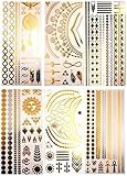 Metallic Gold and Silver Tattoo Transfers - 6 SHEETS (25cm)