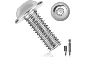 PYROCLASIA Lot de 25 vis à tête bombée M6 x 20 en acier inoxydable A2 V2A ISO 7380 Vis à tête bombée Vis filetées en acier inoxydable avec bride, six pans creux et clé hexagonale