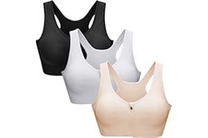 Zoerea Reggiseno Sportivo Senza Ferretto da Donna con Cerniera Frontale e Pastiglie Rimovibili per Ginnastica Corsa Yoga