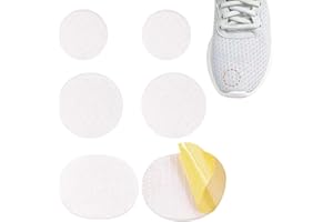 HESUSUSI Self adhesive Repair Patches, 6 Stück Schuhabsatz Reparatur Sneaker Loch Reparatur Patch Runden Selbstklebender Fersen patch Schuh Mesh Flicken Fersenschutz Set für Sportschuhe, Stoffschuhe (Weiß)