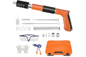 HUUPPHIP Manuelle Nagelpistole, 5 Gänge Nagelpistole aus Stahl, Einstellbare Schalldämpfer Stahl Nagel Pistole, Tragbare Manueller Nagelpistole für Zementwand,Decken,Haushalt,Innendekoration