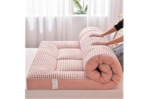 YOUGANG Materasso futon giapponese, materasso pieghevole, materasso tatami, portatile, facile da riporre, tessuto traspirante per divano (rosa, 100 x 200 cm)