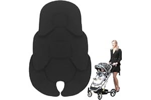 LEVABE Baby Pram Liner Car Seat Insert Pushchair Seat Liner Newborn Seat Liner Reversible Plush & Mesh Seat Cushion for Stroller Baby High Chair Bassinet