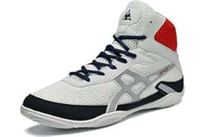 PENXZT Men's High-Top Wrestling Boots, Professional Rubber Sole Boxing Shoes Breathable Fighting Sneakers Powerlifting Bodybuilding Boots Footwear