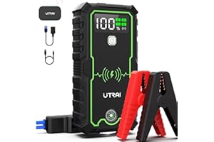 ‎UTRAI UTRAI 6000A Starthilfe Powerbank, 27000mAh(Alle Benzin/ 8,5L Diesel) Auto Starthilfe Powerbank für 12V Starter Powerbank, 10W drahtlose Schnellladung Aufladung, LED Taschenlampe Kompass