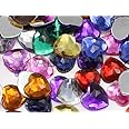 KraftGenius 6mm Flat Back Heart Acrylic Rhinestones Tiny Face Gems Body Jewels Card Making Embelishments - 300 Pieces (Assorted Colors)