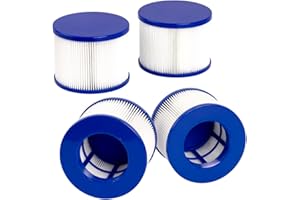 Benfosh Juego de 4 Cartuchos de Filtro de SPA de Rosca Infinite,Filtro Clever SPA de 75 x 100 mm, para gymax SPA Cartuchos de Filtro, Cartuchos de Filtro para SPA Hinchable