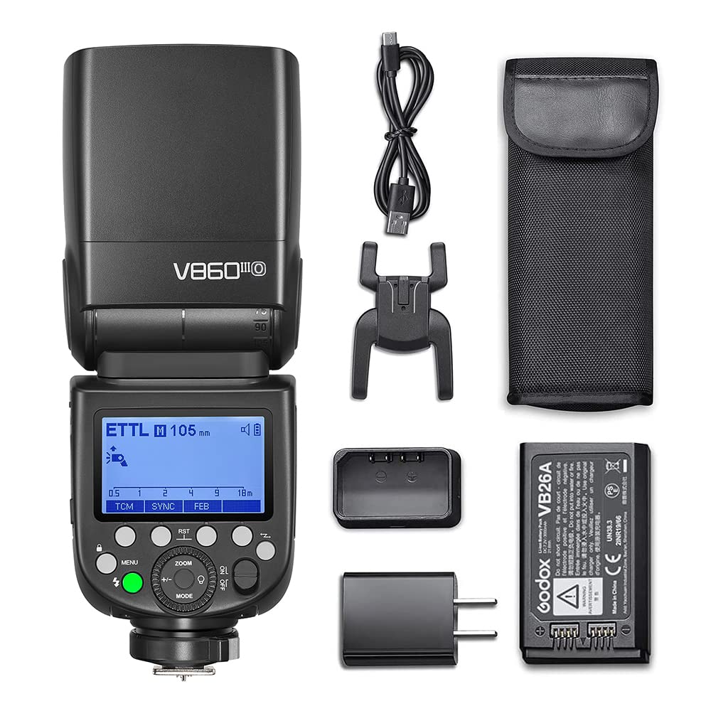 Godox V860III-O Wireless TTL Speedlite Transmitter/Receiver Camera Flash GN60 1/8000s HSS Built-in 2.4G Wireless X System with Modeling Light Replacement for Olympus/Panasonic Cameras