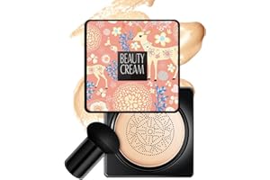 YIYUANIJI Mushroom Head Air Cushion CC Cream - Air Cushion CC Cream, Mushroom Head Foundation/Long Lasting Nude Matte Concealer, Oil Control/Moisturizing BB Cream Makeup Ivory#02