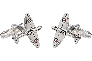 GS CUFFLINKS Spitfire Fighter Plane Cufflinks with Roundel Presented in GS Cufflink Gift Box