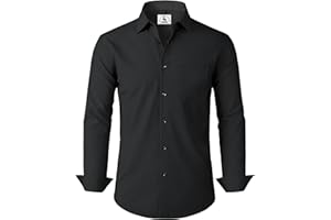 KOSMEEU Chemise Homme Manches Longues Ensemble Été Chemise Masculine Vetement Traditionnelle Chemisette Blanche Noir Bleu Slim Fit Affaires Casual Chemise Thee Shirts Urban Classic