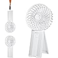 Wastou Handheld Fan, Portable USB Rechargeable Mini Fan, Silent Small Personal Hand Fan, Battery Operated Powerful 4 Speeds Quiet Table Desk Cooling Fan for Bedroom Office Travel (White)
