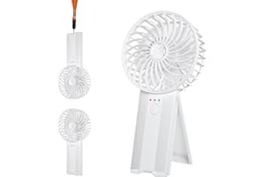 Wastou Ventilador Portátil, Mini Ventilador Silencioso Recargable USB, Ventilador Personal Pequeño de 4 Velocidades, Ventilador de Mano de Bolsillo con Batería para Viajes, Oficina