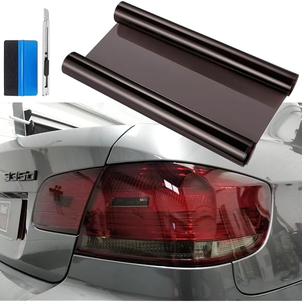 Film Teinté Phares Voiture 120x30cm - Noir Clair - Protection UV Et Rayures
