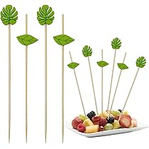 50 Palillos De Cóctel Con Forma De Piña 3D - Brochetas De Bambú Para Frutas Y Aperitivos | 13 Cm