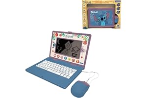 Lexibook, Disney Stitch, Bilingualer Lern-Laptop Disney Stitch, 170 Aktivitäten auf Englisch/Deutsch, JC599Di3