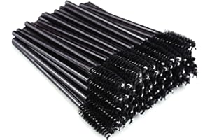 ‎MSQ MSQ 50 Stück schwarz Wimpernbürsten Einweg Farbe, Kosmetik Pinsel für Wimpern und Augenbrauen, Mascara Zauberstäbe für beauty-salon und Hausgebrauch (schwarz)