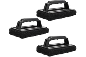 Housoutil Spazzola per La Pulizia Della Griglia Con Manico per Griglie a Gas, 3 Pezzi in Spugna per Piscina Spazzola Con Manico, Pentole in Ghisa, Griglia, Accessori per La Pulizia Della Piastra