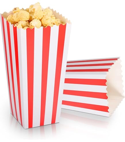 Tebery Popcorn zakjes, 200 stuks, bioscoop, popcornpapier, popcornzakken, snacks, container, snoepzakken voor carnaval, feest, bruiloft