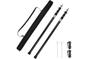 Tiandirenhe Barra telescópica para tiendas de campaña, barras de toldo, barras telescópicas, soporte de toldo de aluminio, 95 – 234 cm, poste de tienda de campaña, postes de camping para lonas,