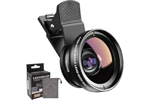 XIMKONTER 2-in-1 Universal Handy Kamera objektiv, Handy objektiv Set, 12,5X Macro Lens, 0,45X Weitwinkel, Nano Zoom 200X, Makroobjektiv für die meisten Smartphones