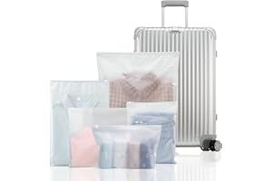 Carehabi 25 Stück Reisetaschen set Zip-Beutel Kunststoff-Reißverschluss-tasche, Koffer Organizer Tasche, wiederverwendbare transparente Beutel zum Verpacken von Kleidung Unterwäsche Schuhen Kosmetik