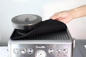 CAPFEI Tappetino in silicone compatibile con macchine da caffè Sage/Breville BES870XL Barista Express, accessori antiscivolo barista (nero)