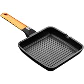 BRA Efficient Orange | Grill Grill with Stripes 28 cm | Cast Aluminium with Non-Stick Platinum Plus, Sling, Suitable for All