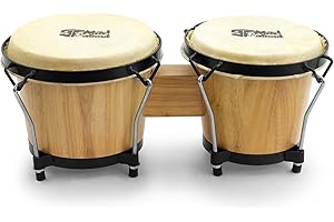 Mad About M-BON-NT 15,2cm et 17,8cm Bongo Tambours en bois - Bongos en chêne pour débutants en naturel