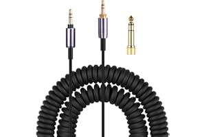 WEISHAN WH-1000XM3 Coiled Audio Cable Replacement for Sony WH-1000XM4, WH-1000XM2 Headsets, 1/8” Extension Cord with 1/4” Adapter Works on PS5 PS4 PC Smartphone Xbox One, 4ft to 14ft