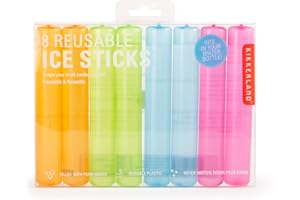 Kikkerland Lote de 8 palitos de Hielo Reutilizables para refrescar Las Bebidas, Multicolor, Único