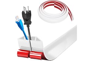 Bocguy Cache Cable Sol, Petit Canal de Câble Flexible, 1M x 4cm Goulotte Passe Cable Sol Silicone, Cache Fil Électrique Sol Auto-Adhésif pour Tous Les Câbles (Blanc - Côtés Trapézoïdaux)