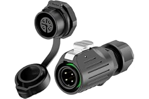 E-WeiChat EW-LP16 Conector industrial estanco IP68 Conector de aviación Conector circular con carcasa de plástico PBT Conector eléctrico de liberación rápida M16 2-9 Pines Enchufe de rosca (4 Pines)