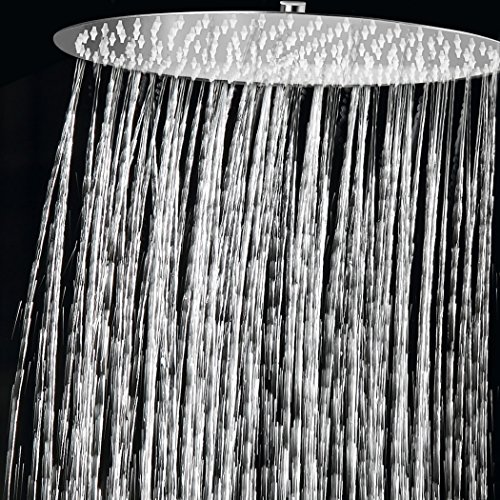 Homdox Duschkopf Regendusche Regenduschkopf Duschbrause Kopfbrause Regenbrause mit Anti-Kalk-Düsen Edelstahl poliert Spiegeleffekt hochglänzend (ca. 40cm) - 2
