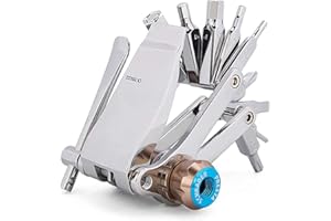 LOVTRAVEL Mini Bike Tool 16 in 1 Multi-Tool,Bicycle Multitool Kit,Cycling Mechanic Repair Tools with CO2 Inflator for Road and Mountain Bikes (Alloy Steel, Large)