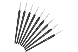 Girls'love talk 9 Stück Pinselset Malen Feines Detail Pinsel Set 3x3 verschiede Größen (0, 00 und 000), Detail Pinsel Set für Aquarell, Öl, Acryl, Nail Art, Fein Modellbau