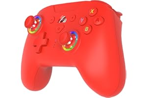 Subsonic Bezprzewodowy kontroler do Switch i Switch Oled – bezprzewodowy kontroler Bluetooth z diodami LED, wibracjami i 6-osiowym żyroskopem - czerwony